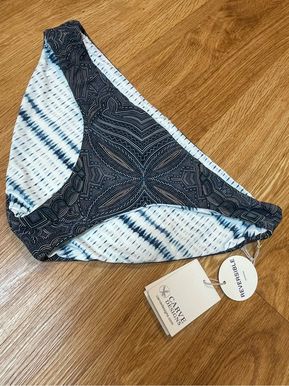Carve Designs St. Barth Reversible Bikini Bottom in Kima/Grove Sz M